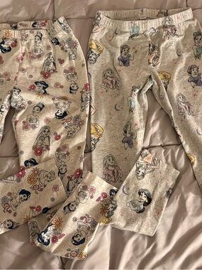 Jumping Bean Disney Girls Cream Princess Print Pajama Pants - 2 Pair 7/8
